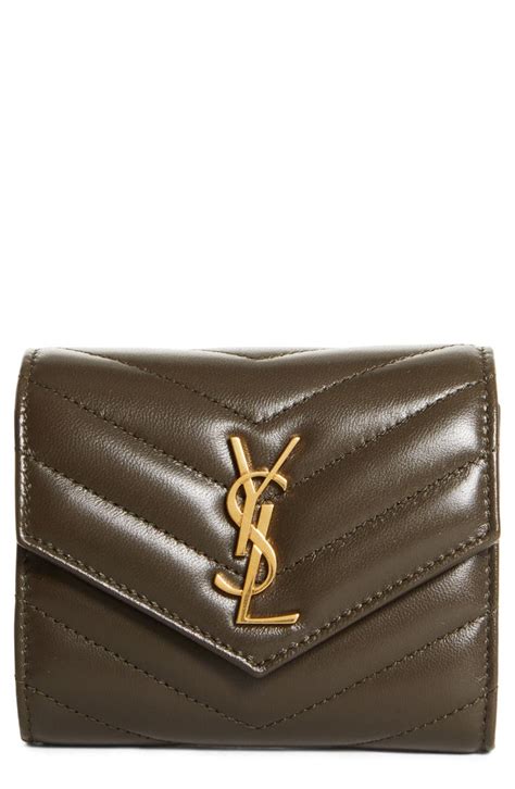 Saint Laurent Monogram Matelassé Leather Trifold Wallet